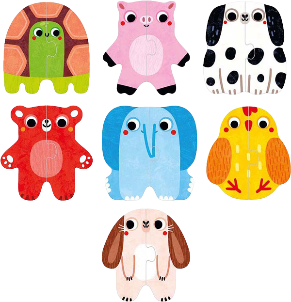Mi primer puzzle: Animales (14 piezas, 7 puzzles) 15M+