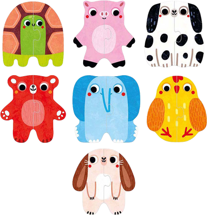 Mi primer puzzle: Animales (14 piezas, 7 puzzles) 15M+