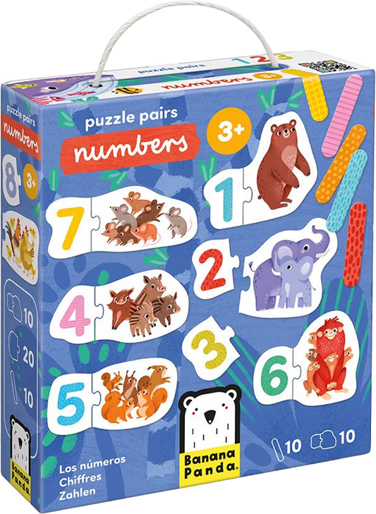 Puzzle de parejas: Números (20 piezas, 10 puzzles) 3+