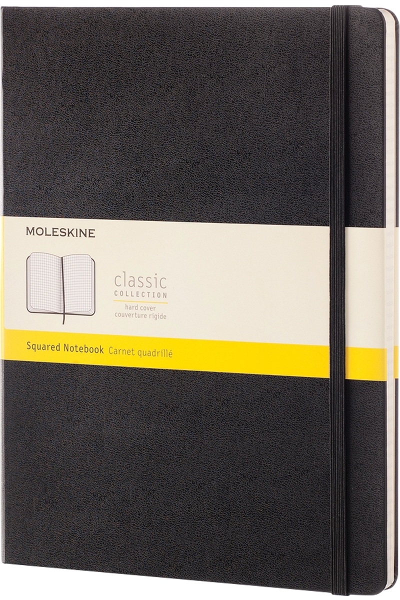 Cuaderno Clásico - Tapa dura - XL - Negro - Cuadriculada