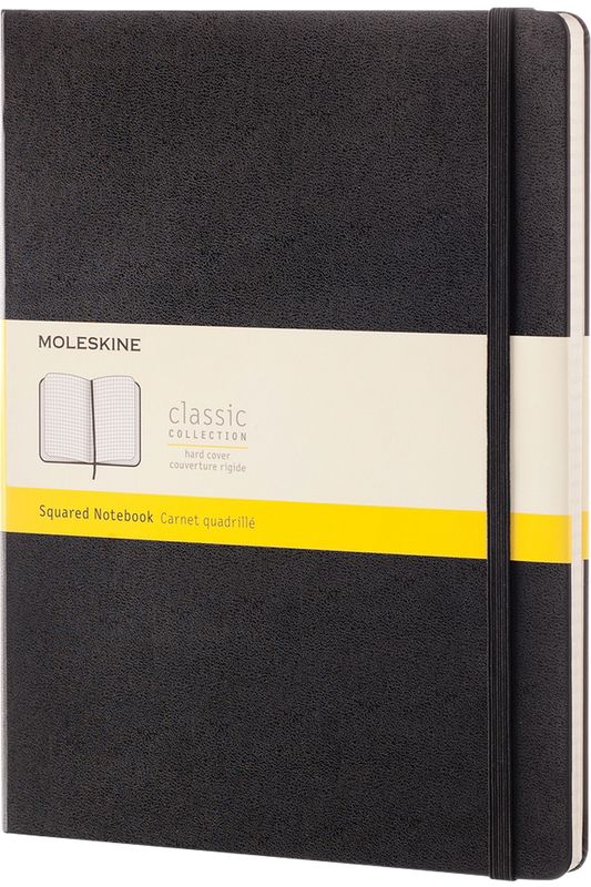 Cuaderno Clásico - Tapa dura - XL - Negro - Cuadriculada