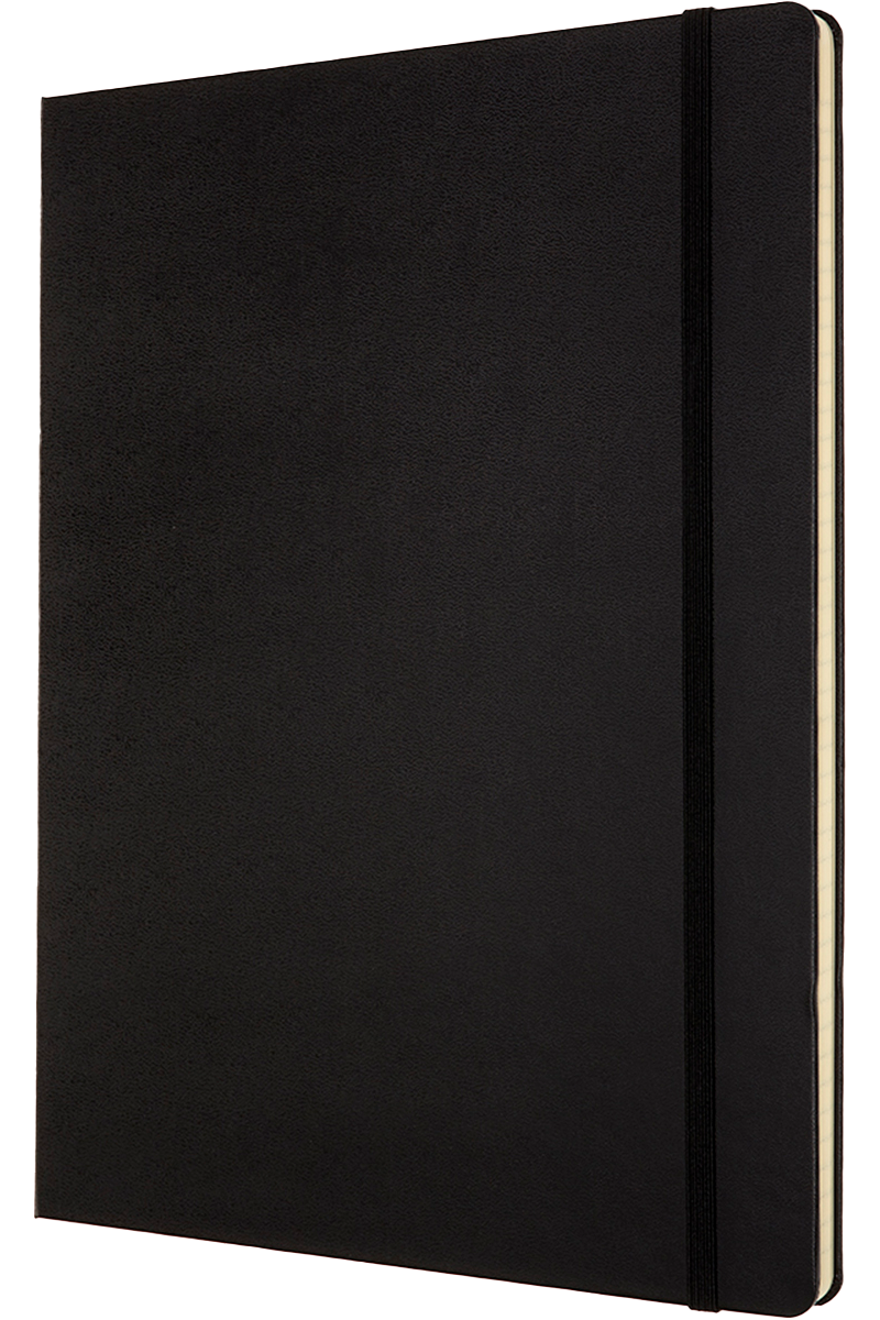 Cuaderno Clásico - Tapa dura - XXL - Negro - De rayas