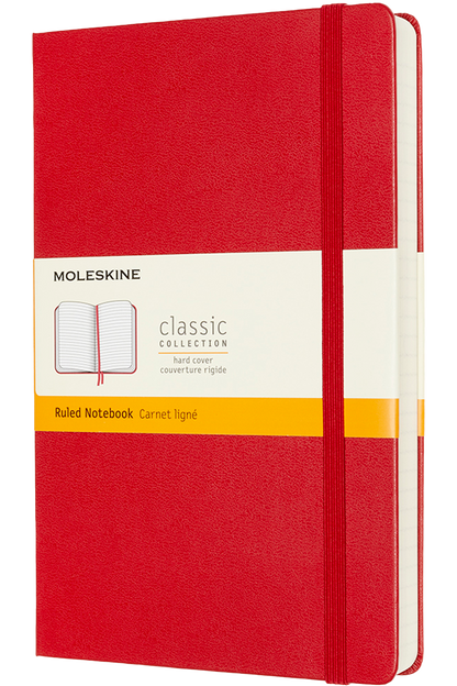 Cuaderno Clásico expanded - Tapa dura - Large - Rojo escarlata - De rayas