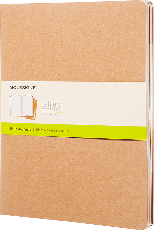 Libretas Cahier. Set de 3 - XXL - Marron kraft - Lisa