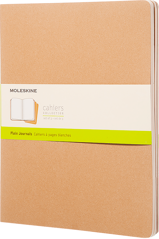 Libretas Cahier. Set de 3 - XXL - Marron kraft - Lisa