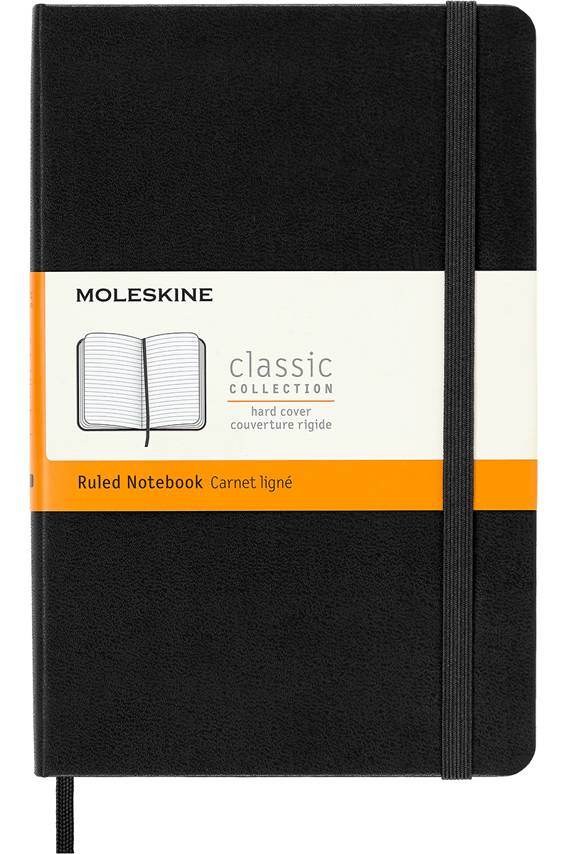 Cuaderno Clásico - Tapa dura - Medium - Negro - De rayas