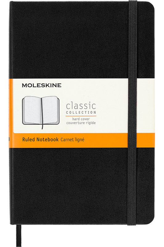 Cuaderno Clásico - Tapa dura - Medium - Negro - De rayas