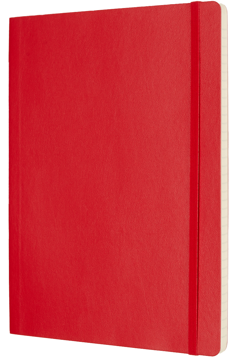 Cuaderno Clásico - Tapa Blanda - XL - Rojo escarlata - De rayas