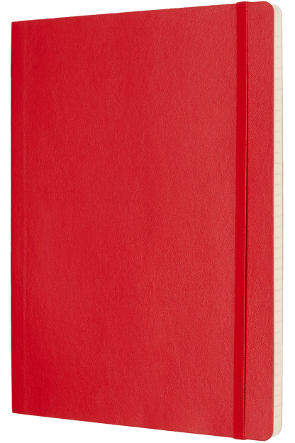 Cuaderno Clásico - Tapa Blanda - XL - Rojo escarlata - De rayas