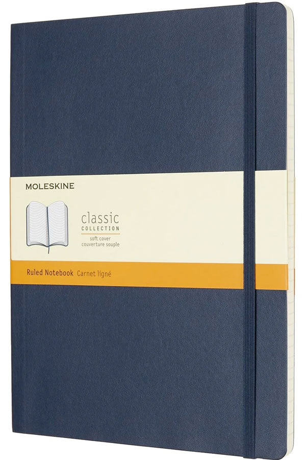 Cuaderno Clásico - Tapa Blanda - XL - Azul zafiro - De rayas