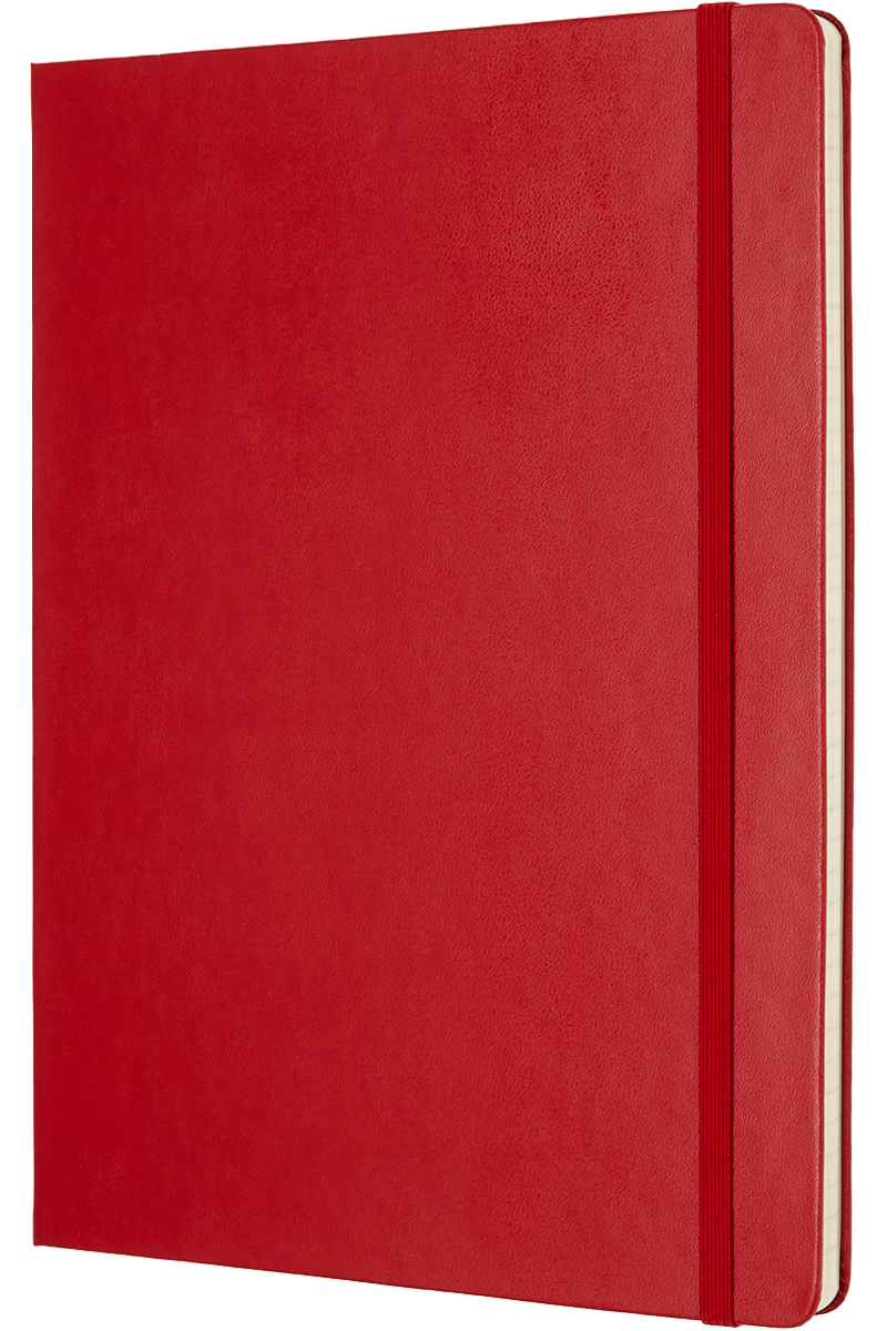 Cuaderno Clásico - Tapa dura - XL - Rojo escarlata - De rayas