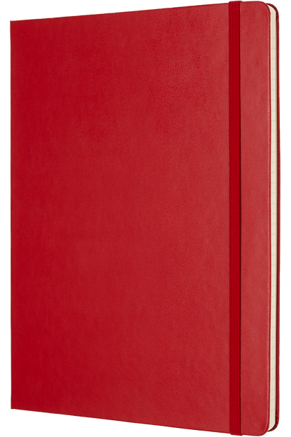 Cuaderno Clásico - Tapa dura - XL - Rojo escarlata - De rayas