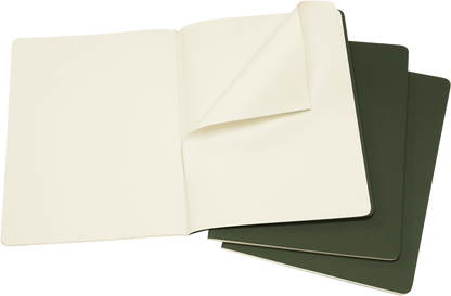 Libretas Cahier. Set de 3 - Tapa Blanda - XL - Verde mirto - Lisa