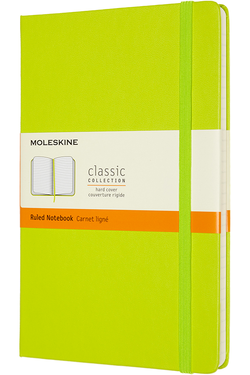 Cuaderno Clásico - Tapa dura - Large - Verde limón - De rayas