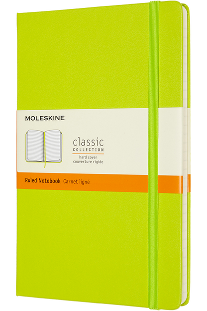 Cuaderno Clásico - Tapa dura - Large - Verde limón - De rayas