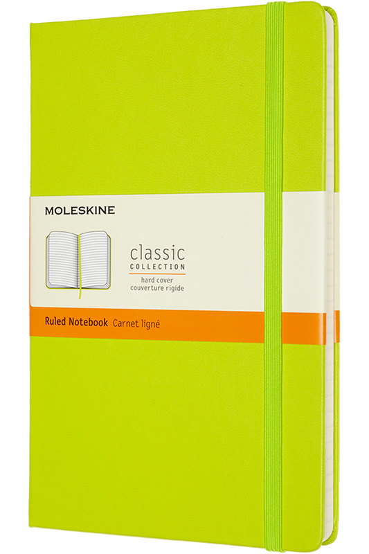 Cuaderno Clásico - Tapa dura - Large - Verde limón - De rayas