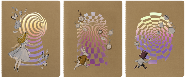 Libretas Cahier - Alicia en el País de las Maravillas - XL - De rayas - Set de 3