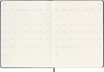 Agenda 2025 - Semanal - Tapa dura - XL - Azul zafiro
