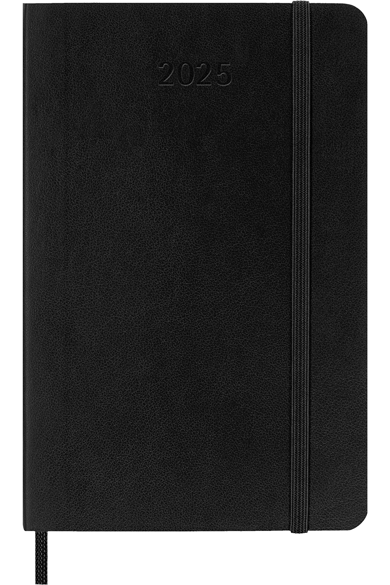 Agenda 2025 - Horizontal semanal - Tapa blanda - Pocket - Negro