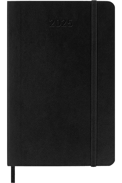 Agenda 2025 - Horizontal semanal - Tapa blanda - Pocket - Negro