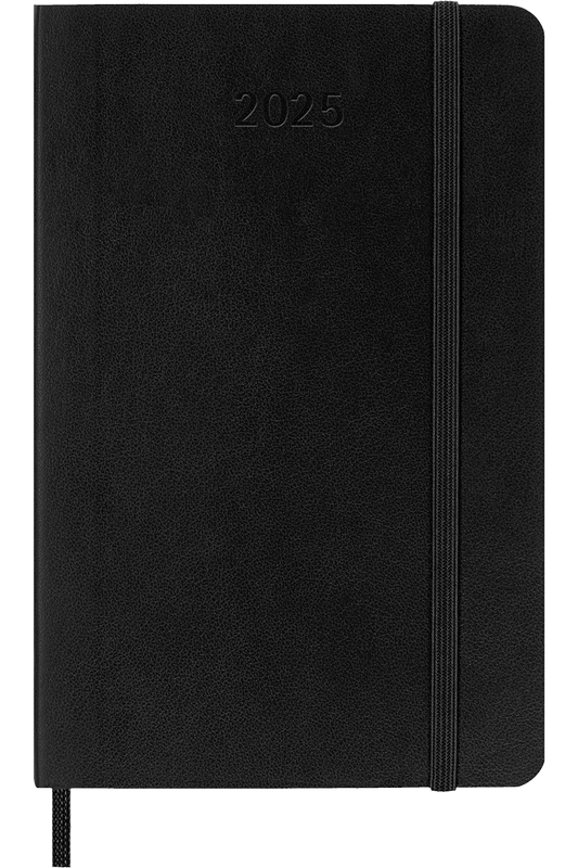 Agenda 2025 - Horizontal semanal - Tapa blanda - Pocket - Negro