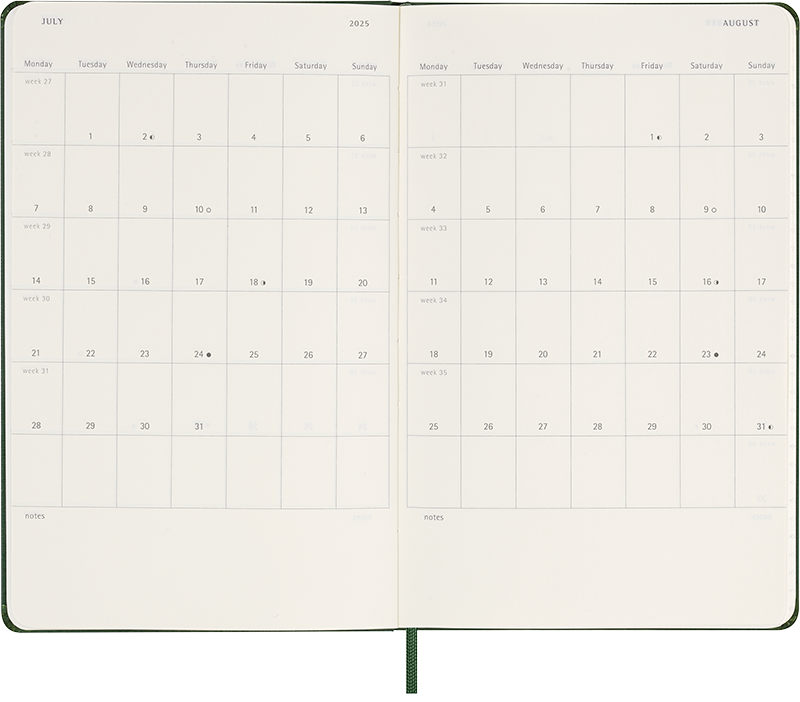 Agenda 2025 - Semanal - Tapa dura - Large - Verde mirto