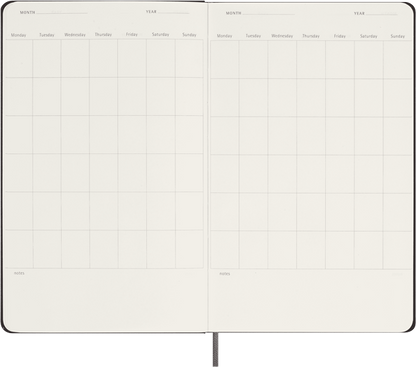 Agenda sin fecha - Semanal - T. Dura - Large - Negro