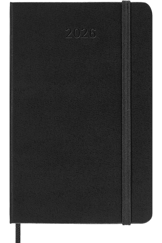 Agenda 2026 - Diaria - Tapa dura - Pocket - Negro