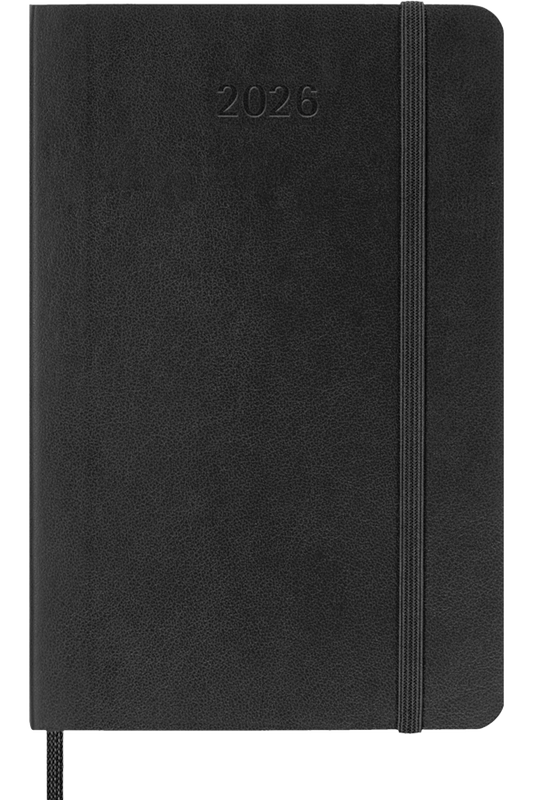 Agenda 2026 - Semanal horizontal - Tapa blanda - Pocket - Negro