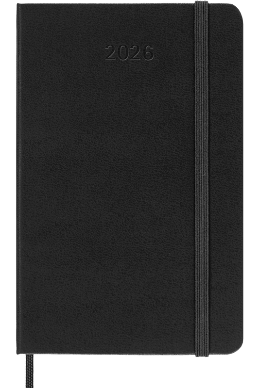 Agenda 2026 - Semanal horizontal - Tapa dura - Pocket - Negro
