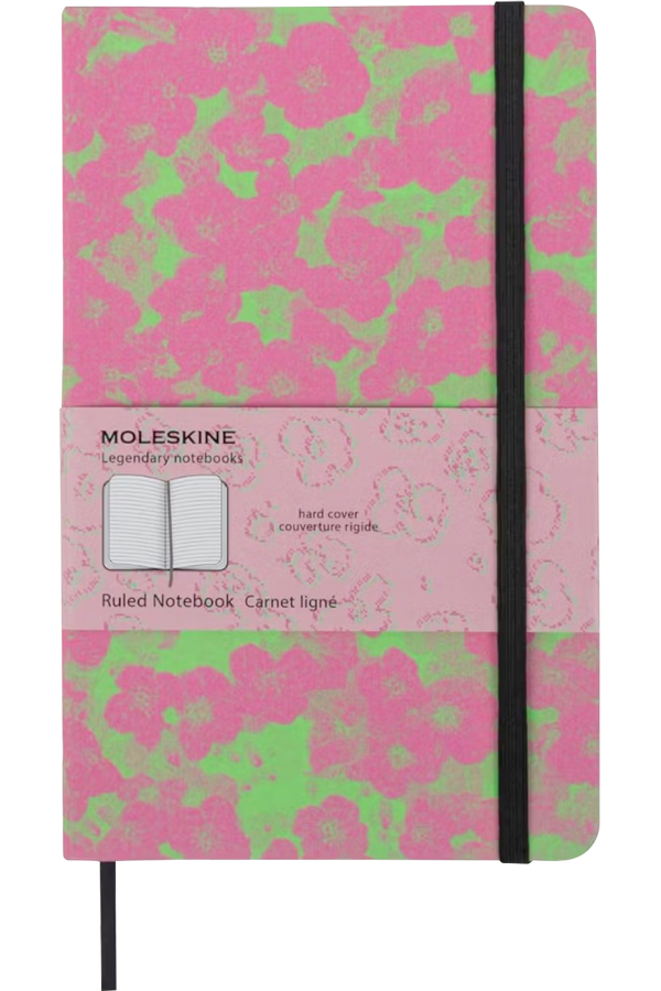 Cuaderno Fluorescente rosa con verde - Tapa dura - Large - De rayas