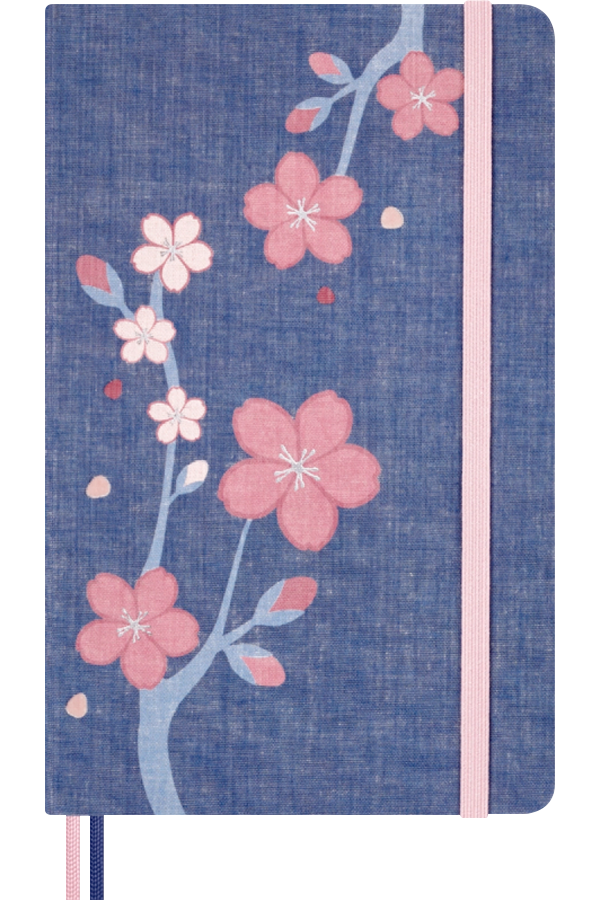 Cuaderno Sakura - Tapa dura - Large - Azul - De rayas