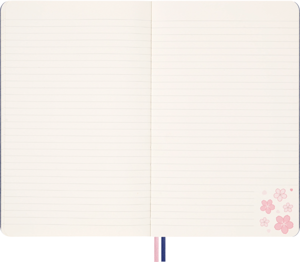 Cuaderno Sakura - Tapa dura - Large - Azul - De rayas