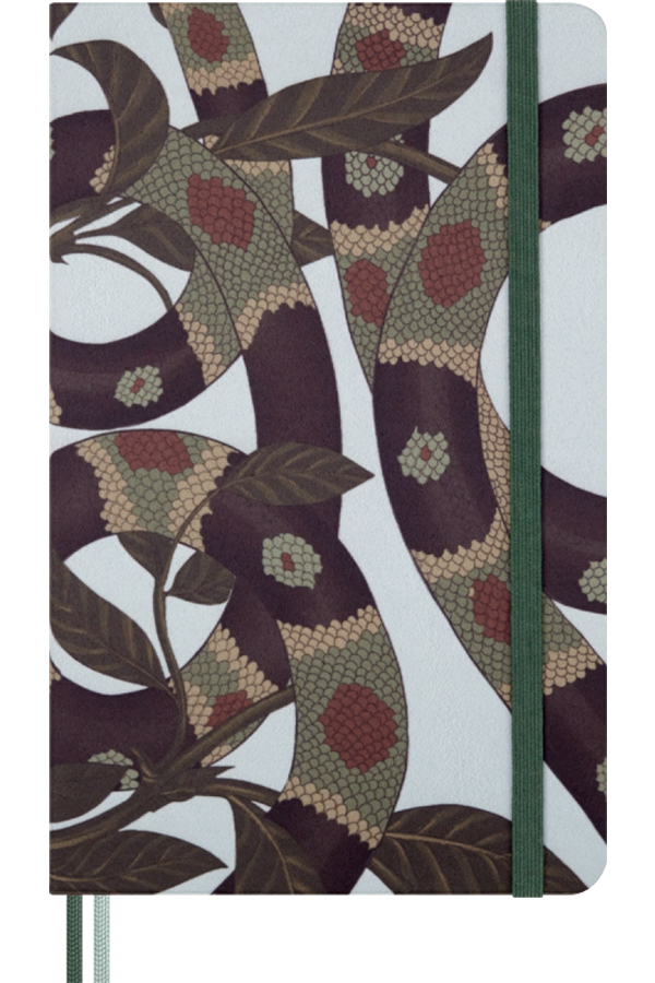 Cuaderno Serpiente con hojas azul - Tapa dura - Large - De rayas
