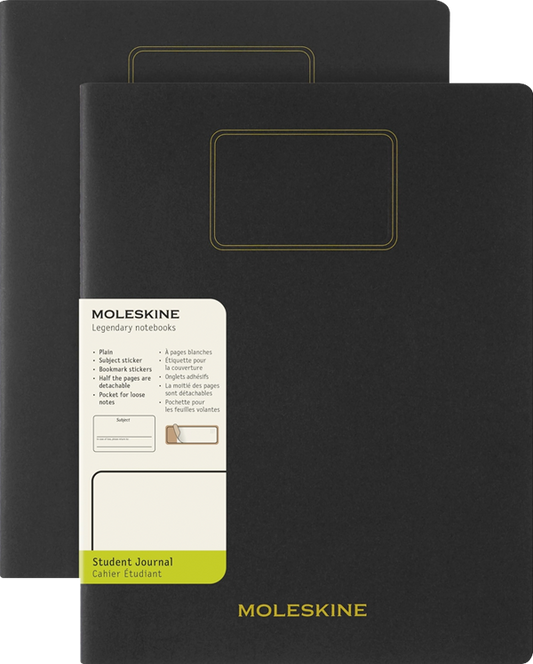 Cuaderno estudiante. Set de 2 - Tapa Blanda - XXL - Negro - Lisa