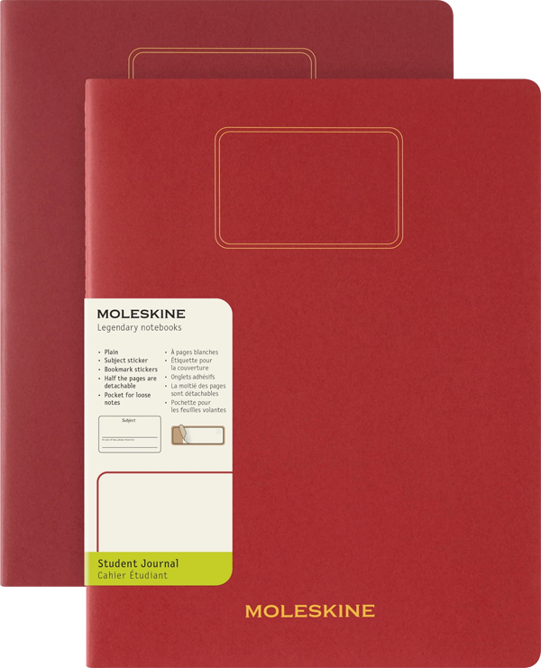 Cuaderno estudiante. Set de 2 - Tapa Blanda - XXL - Rojo arándano - Lisa