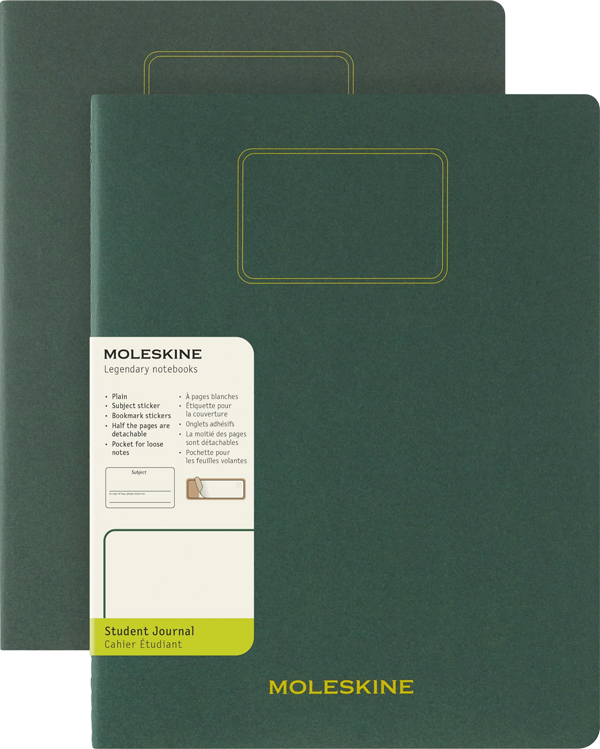 Cuaderno estudiante. Set de 2 - Tapa Blanda - XXL - Verde Mirto - Lisa