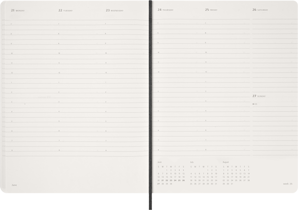 Agenda Essential Oct26-Dic27 - S. vertical - T. Blanda - XXL - Negro