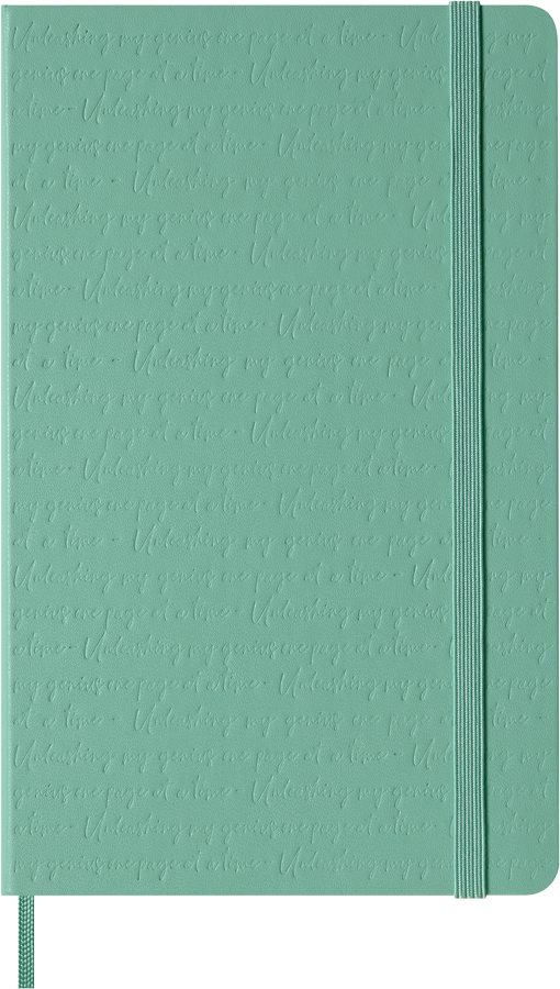 Cuaderno Clásico - Tapa dura con relieve - Large - Verde Salvia - De rayas