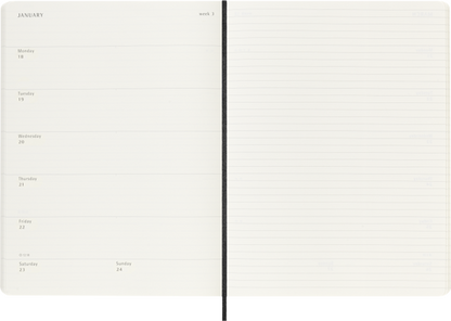 Agenda 2027 - Semanal - T. Blanda - XL - Negro