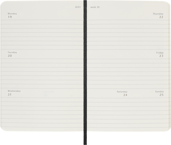 Agenda 2027 - Semanal horizontal - T. Blanda - Pocket - Negro