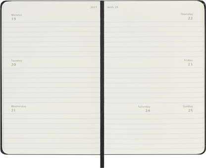 Agenda 2027 - Semanal horizontal - T. Dura - Pocket - Negro