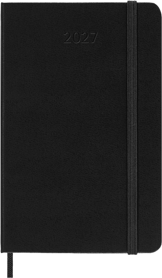Agenda 2027 - Semanal vertical - T. Dura - Pocket - Negro