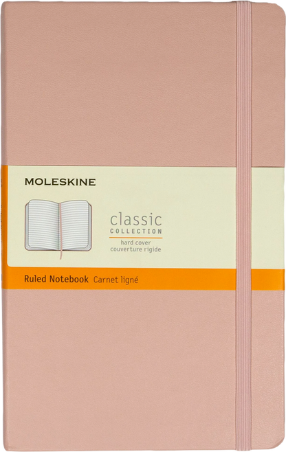 Cuaderno Clásico - Tapa dura - Large - Rosa claro - De rayas