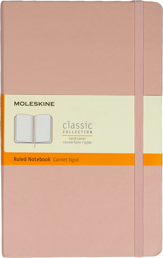 Cuaderno Clásico - Tapa dura - Large - Rosa claro - De rayas