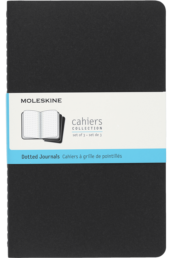 Libretas Cahier. Set de 3 - Tapa Blanda - Large - Negro - De puntos