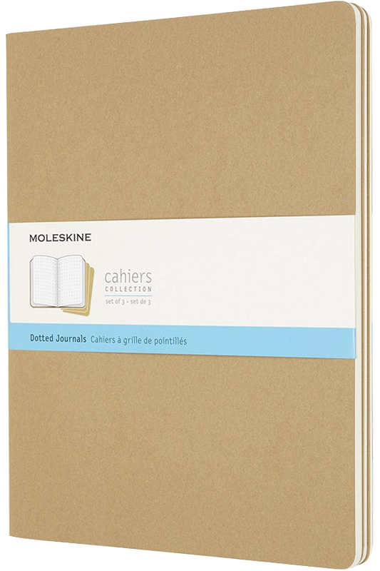 Libretas Cahier. Set de 3 - XXL - Marron kraft - De puntos