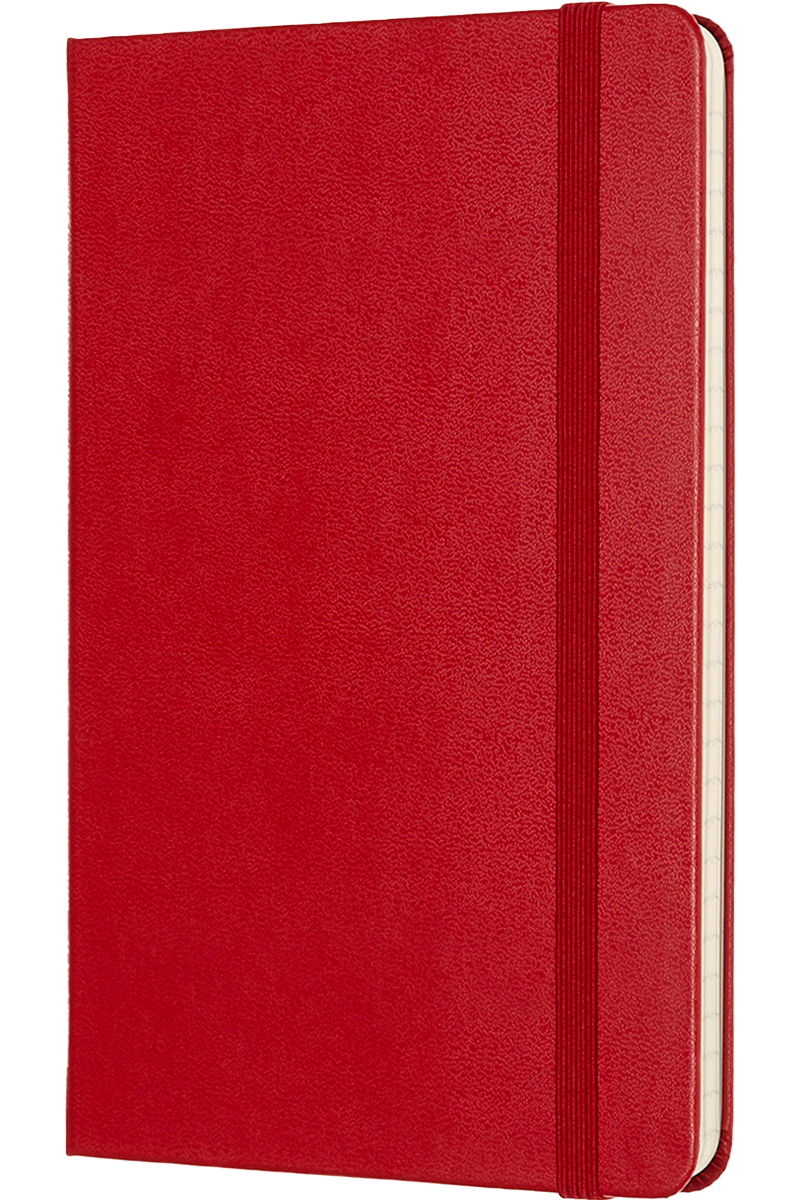 Cuaderno Clásico - Tapa dura - Medium - Rojo escarlata - De rayas