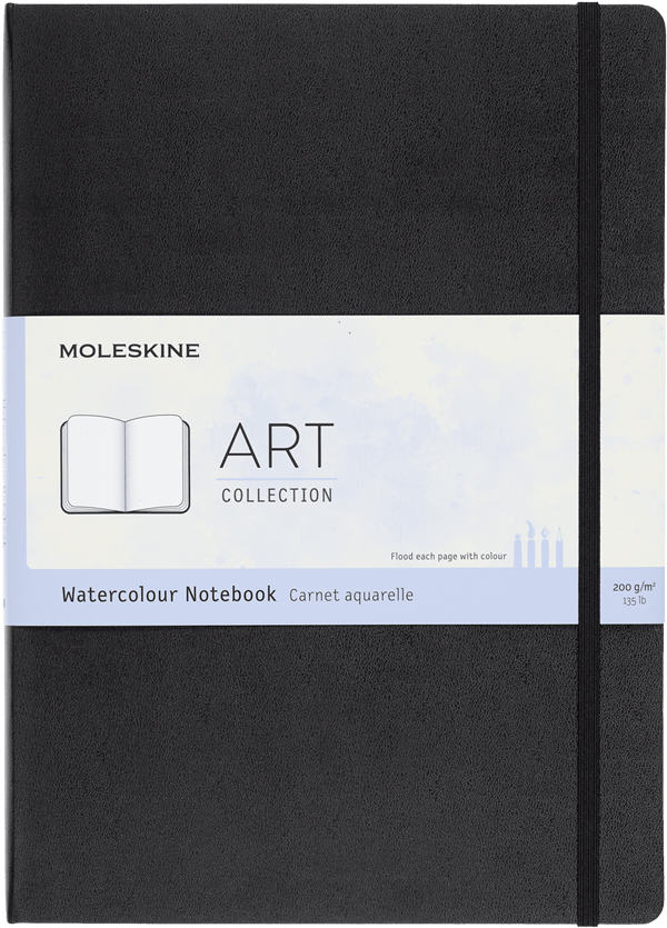 Cuaderno para acuarela - Tapa dura - A4 - Negro