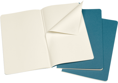 Libretas Cahier. Set de 3 - Tapa Blanda - Large - Azul teal - Lisa